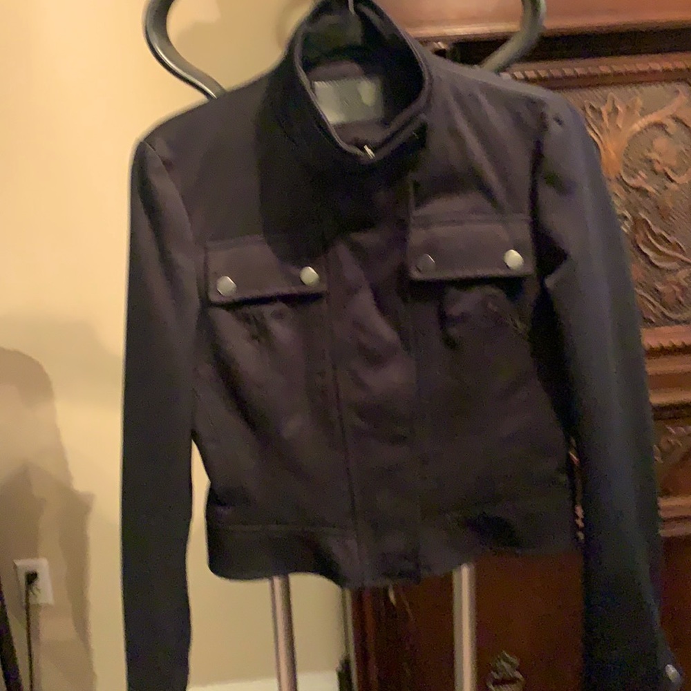 Hugo Boss, moto style, black cropped jacket, size medium